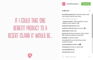 Instagram caption - Benefit cosmetics